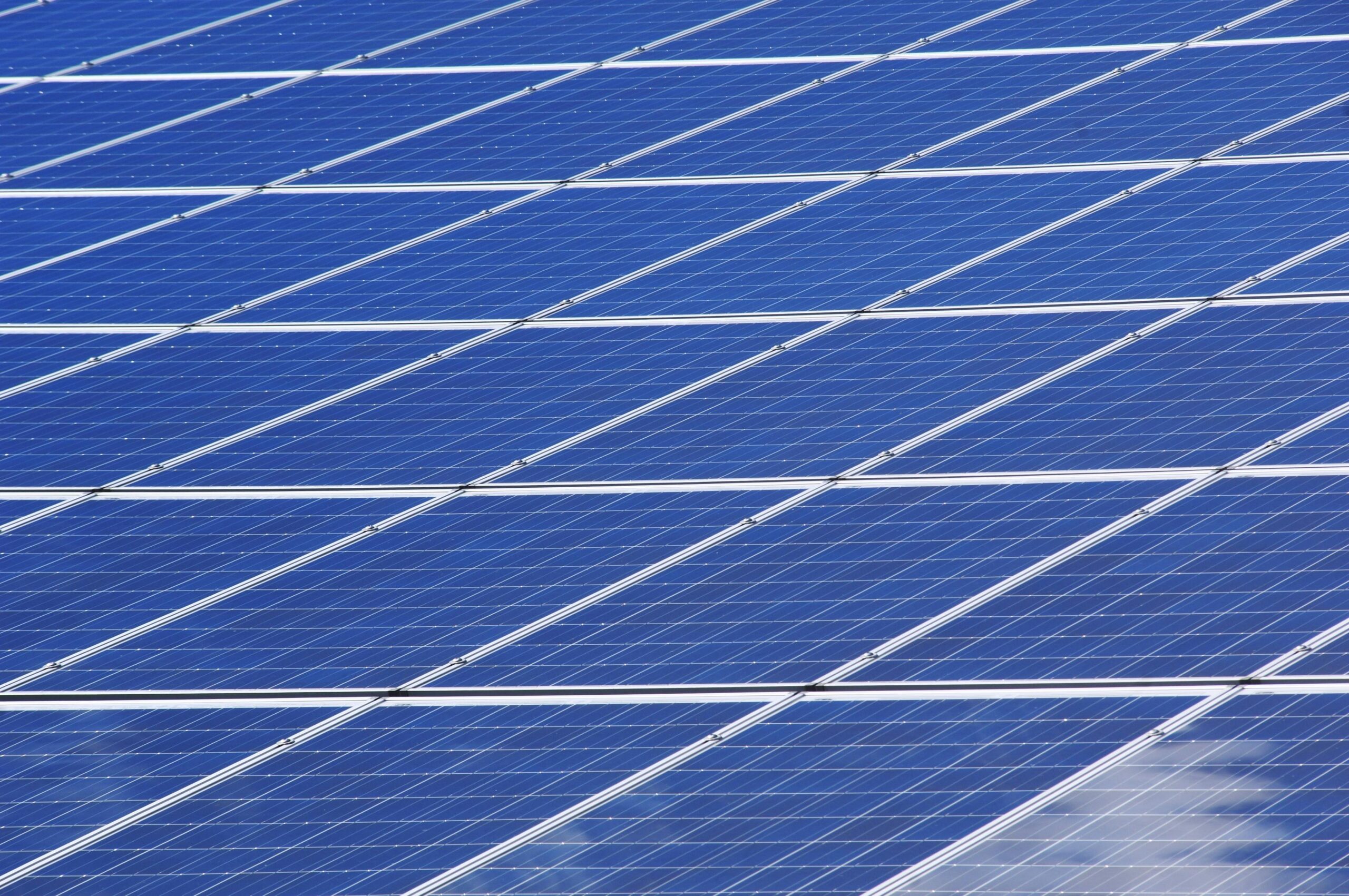 Close-up view of solar panels outdoors capturing renewable energy efficiently.